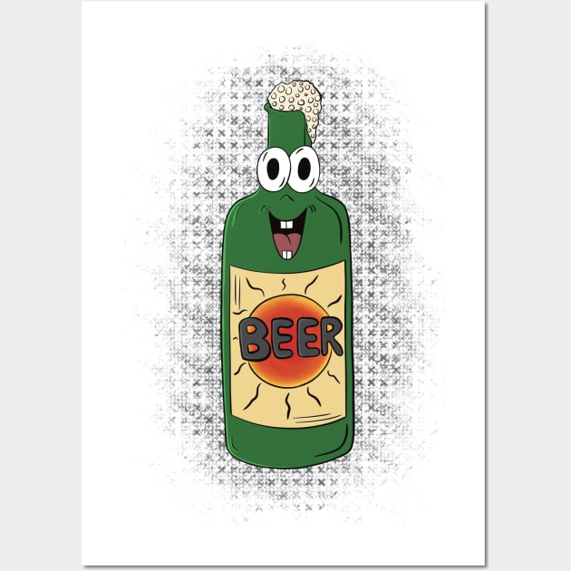 Bob the beer - beer illustration Wall Art by Funky Chik’n